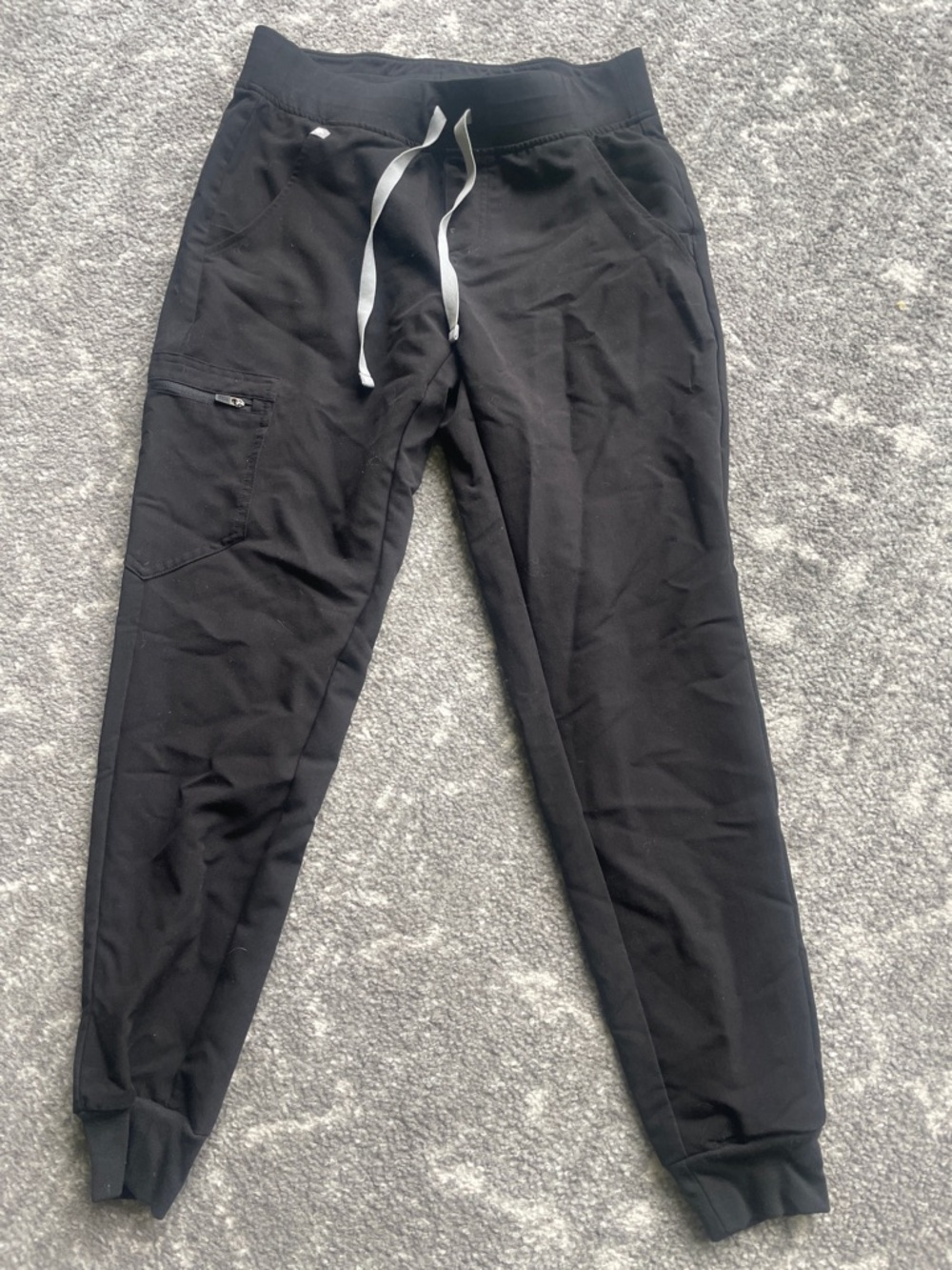 Figs Women's Black Skinny Jogger Pants with Contrast Drawstring